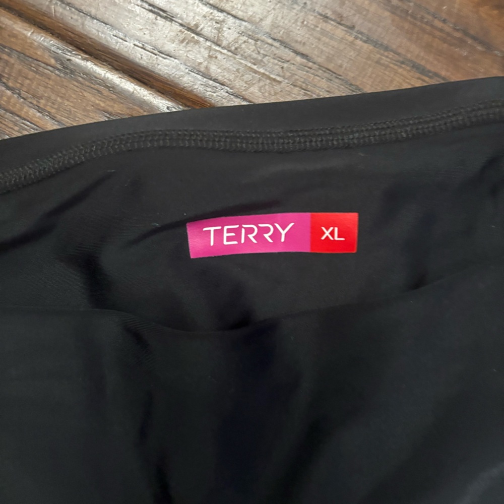 Terry Women’s Padded Biking Black and Pink Floral Leggings XL - Picture 3 of 5